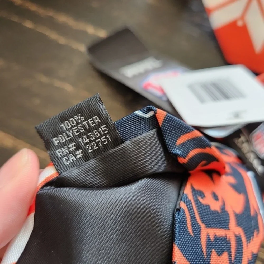Chicago Bears Necktie Blue/Orange Holiday Formal Football Logo NFL Snowflake NWT